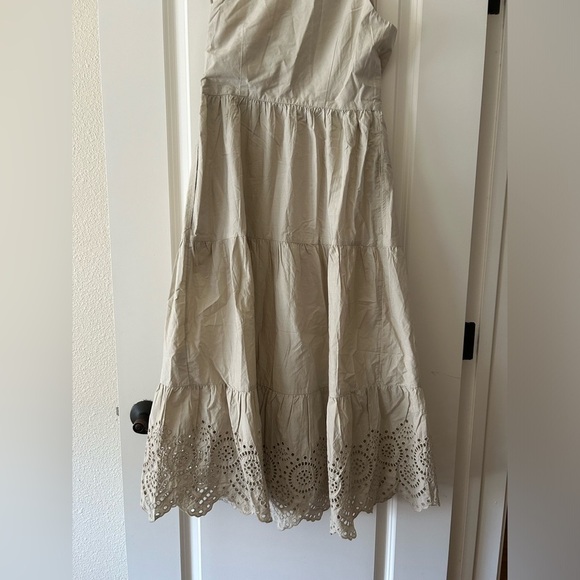 GAP 100% Cotton Beige One-Shoulder Midi Dress Size 4 - Picture 7 of 12